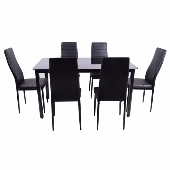 Hot Selling Modern Home Furniture Glass Metal Dining Table Set