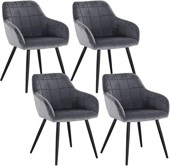 French Fabric Velvet Dining Chair with Arm Rest 
