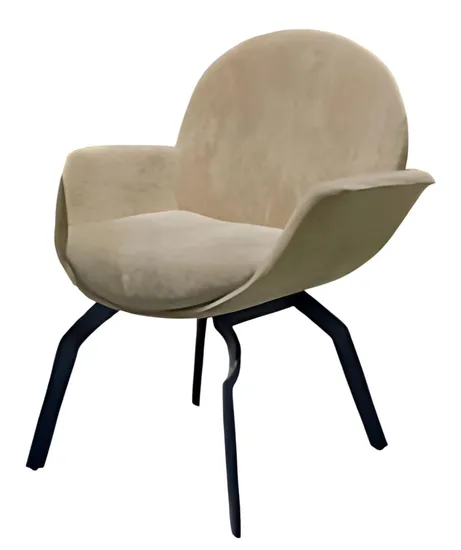 Metal Leg Leather Armrest Dining Living Room Hotel Furniture Chair 