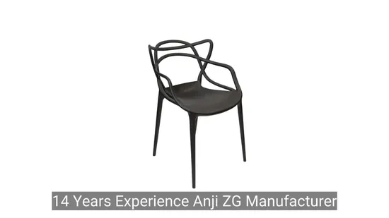 14 Years Experience Anji ZG Manufacturer Commercial Stackable Polypropylene Plastic Cat Ear Back Armrest Dining Outdoor Chair(ZG50