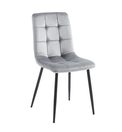 China Wholesale Modern Style Room/Restaurant/Hall Furniture Nordic Metal Leg Fabric Upholstered Red/White Velvet Dining Chair Price for Nordic Design 