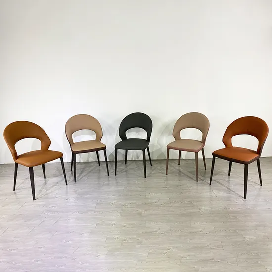 New Product Promotion Dining Room Nordic PU Gray Powder Coating Dining Chair 