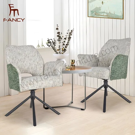 Modern Dining Chair with Armrests and Rotating Functionality 