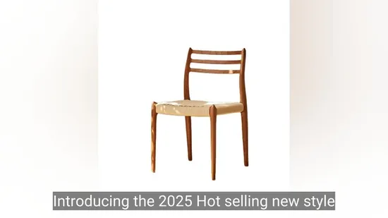 2025 Hot Selling New Style Solid Wood Rattan Woven Home Hotel Office Dining Chair 