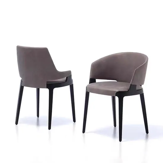 Hot Sale Nordic Style PU Leather Dining Chairs Stainless Steel Legs Chairs Simple Modern Dining Room Chairs 