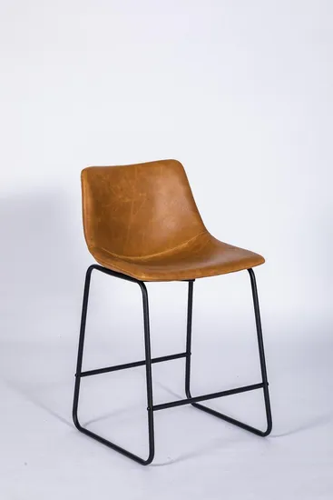 Morden Home Classic Fashion Dining Room Furniture Hotel Faux Leather PU Kd Metal Frame Stable Counter Dining Chair 