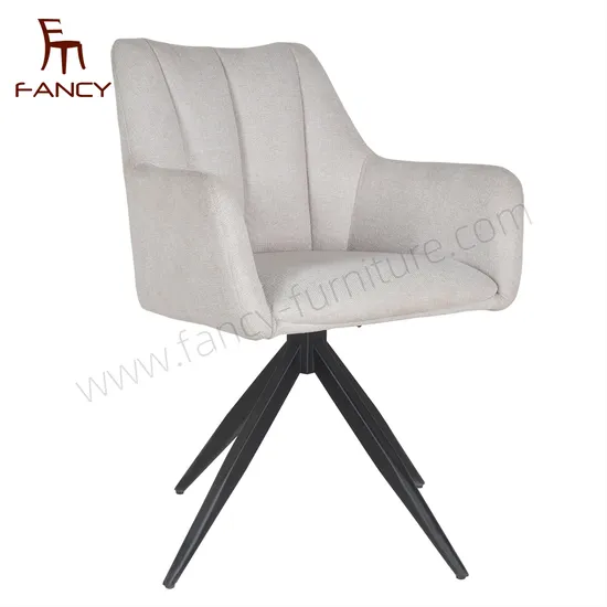 Dining Room Furniture Rotating Nordic Fabric Modern 360 Degree Swivel Dining Chair 
