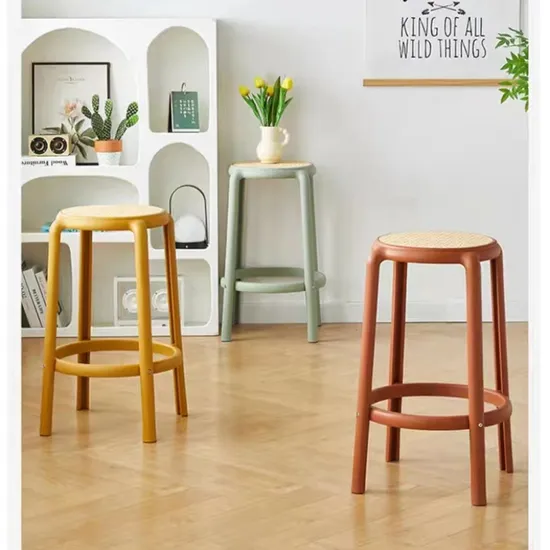 Wholesale Bar Stool Modern Plastic Hotel Outdoor Waiting Rattan High Bar Chair 