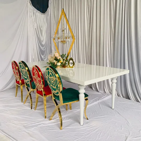 Popular Wedding Furniture Red Velvet Cushion Gold Stainless Steel X Leg Dining Chairs 