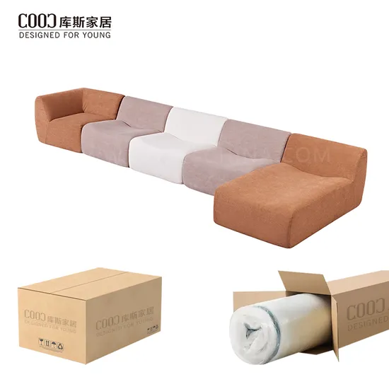 Wholesale High Quality Living Room Fabric Modern Vacuum Packaging Compressed Modular Sectional Sofa Set Furniture 