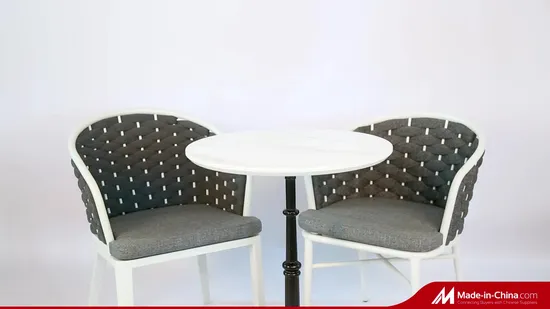 Outdoor Patio Garden Furniture Restaurant Rattan Chair Bistro Rope Weaving Dining Set 