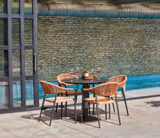 Best French Patio Bistro Counter Height Chair Furniture Outdoor Garden Rattan Bar Stools with Backs 