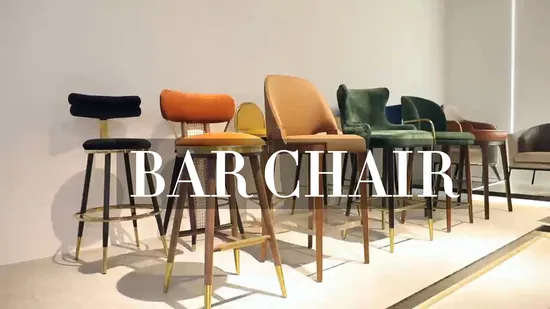 Luxury Bar Lift Rotating High Brushed Brass Metal Bar Stool Dining Living Room Home Casino Front Desk Bar Chair for Kitchen 
