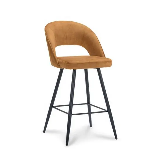 Hot Selling Wholesale Classic Luxury Outdoor Fabric Furniture Dining Chair Metal Bar Chair (ZG21