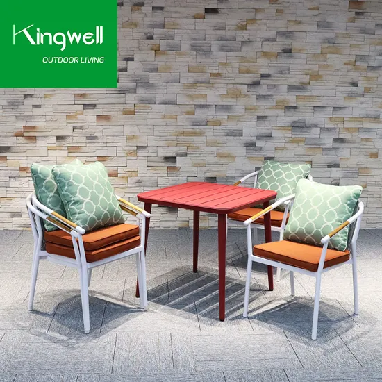Stackable Armrest Teak Wood Furniture Dining Set Outdoor Garden Chairs for Restaurant 