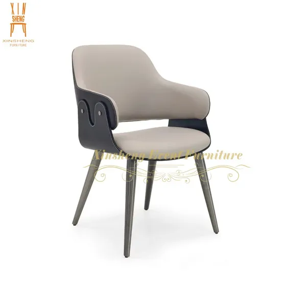 Luxury Design Nordic Metal Frame Upholstered PU Leather Dining Chairs for Restaurant Banquet Reception 
