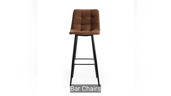 Hot Selling Modern Velvet Fabric Fashion Design Bar Stools Metal Bar Chair 