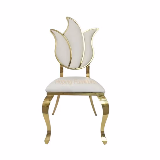 White PU Leather Gold Stainless Steel Dining Chairs for Hotel Home Restaurant Banquet Room Weddings