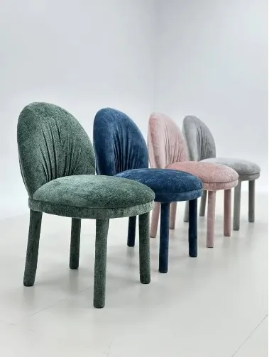 Light Luxury French Style Dressing Armless Velvet Leisure Furniture Dining Chair Modern Design Makeup Chair Pink Dine Chair 