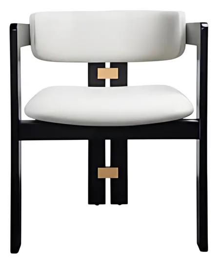 Ash Sponge Leather Armrest Wooden Design Classic Dining Chair 