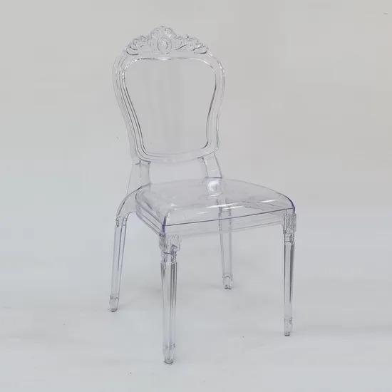 Hoping Wholesale Factory White Gold Black Velvet Resin Acrylic Plastic Crown King Queen Princess Event Wedding Decoration Hotel Stackable Dining Chairs 