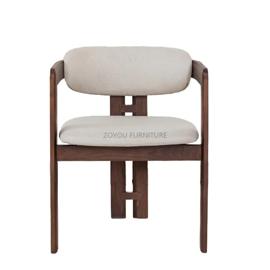 2025 Designer Exclusive Nordic Modern Solid Ash Wood Dining Chair Fabric Dining Armchair for Restaurant 