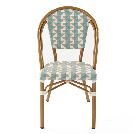 Wholesale Patio Furniture Outdoor Rattan Woven Rope Dining Chair Wood Garden Weave Rope Chair 