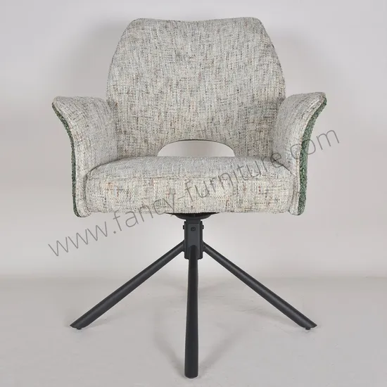 Good Quality Modern Dining Chair with Armrests and Rotating Functionality 