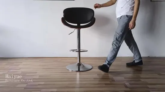 Dining Room Bar Office PU Leather Plywood Chair with Casters 