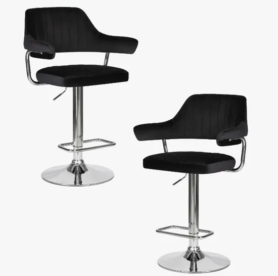 Factory Straight, Hot Selling, Commercial, Indoor, Casual, Black Leather Bar Chair 