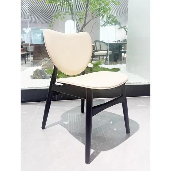 Minimalist Nordic Style High Quality PU Leather Solid Wood Dining Chair for Restaurant Hotel Commercial 