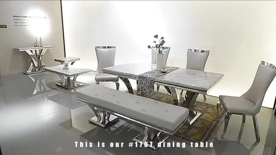 Wholesale Imported Marble Dining Table Sets for Luxury Dining Furniture 