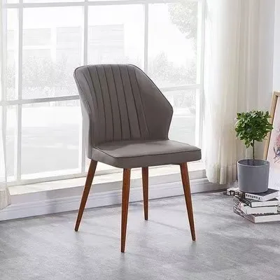 Coffee Shop Frame Design PU Leather Restaurant Sillas Metal Leg Dining Chairs 