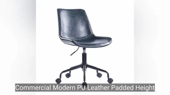 Commercial Modern PU Leather Padded Height Adjustable Rotating Rotating Swivel Dining Office Lounge Chair(ZG17