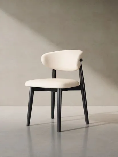 Soft Comfortable Solid Wood Dining Chair for Dining Room Sponge Fabric Furniture 