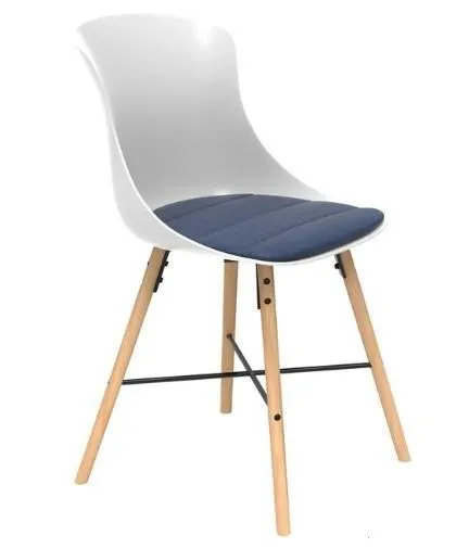 High Quality Cheap Modern Lounge Leisure Home Office Chair PP PU Leather Wood Legs Dining Chair (ZG20