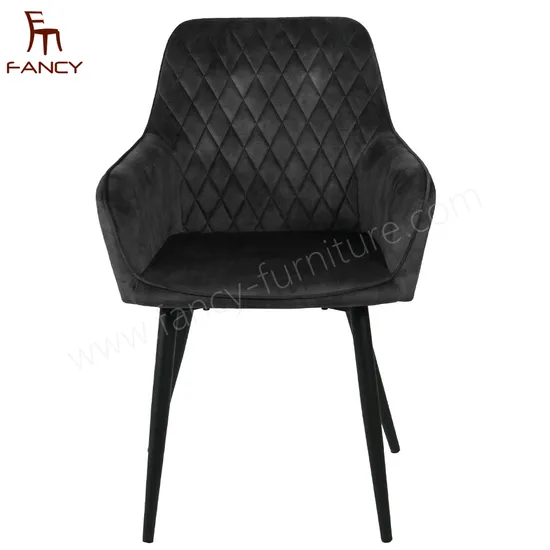 Modern Comfortable Vintage Velvet Dining Chair with Metal Legs 