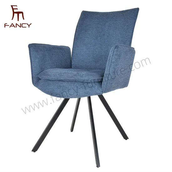 Home Furniture Nordic French Luxury Upholstered Velvet Restaurant Rotating Swivel Dining Room Chairs 